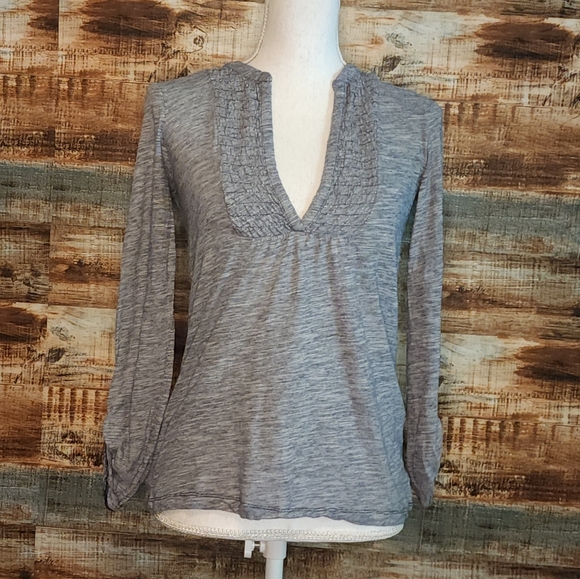Ann Taylor Tops - 🌟 3 for $15 Deal! 🌟Ann Taylor gray white v neck ruffle blouse XS